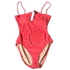 NWT J. Crew Pink One Piece Back Cut Out Swimsuit Size 18